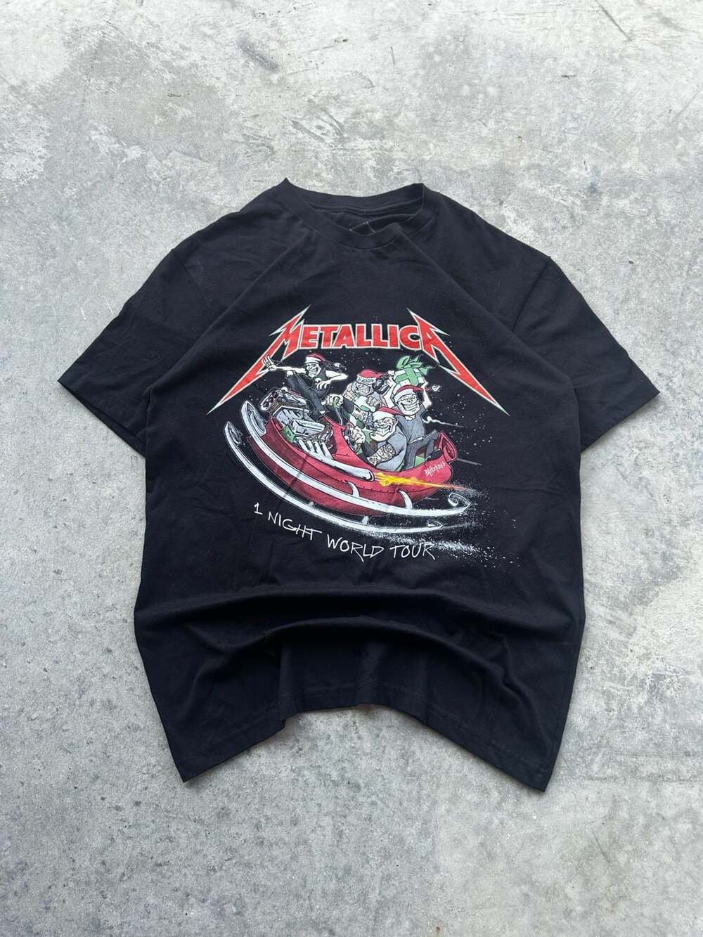 Metallica 1 Night World Tour Christmas Sled T-shirt